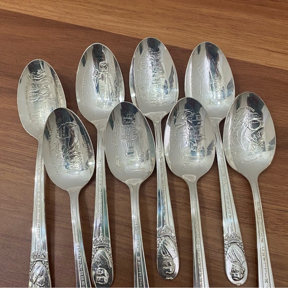 16pcs Vintage WM ROGERS International Silver Silver-plated US. President Spoons - Picture 14 of 16